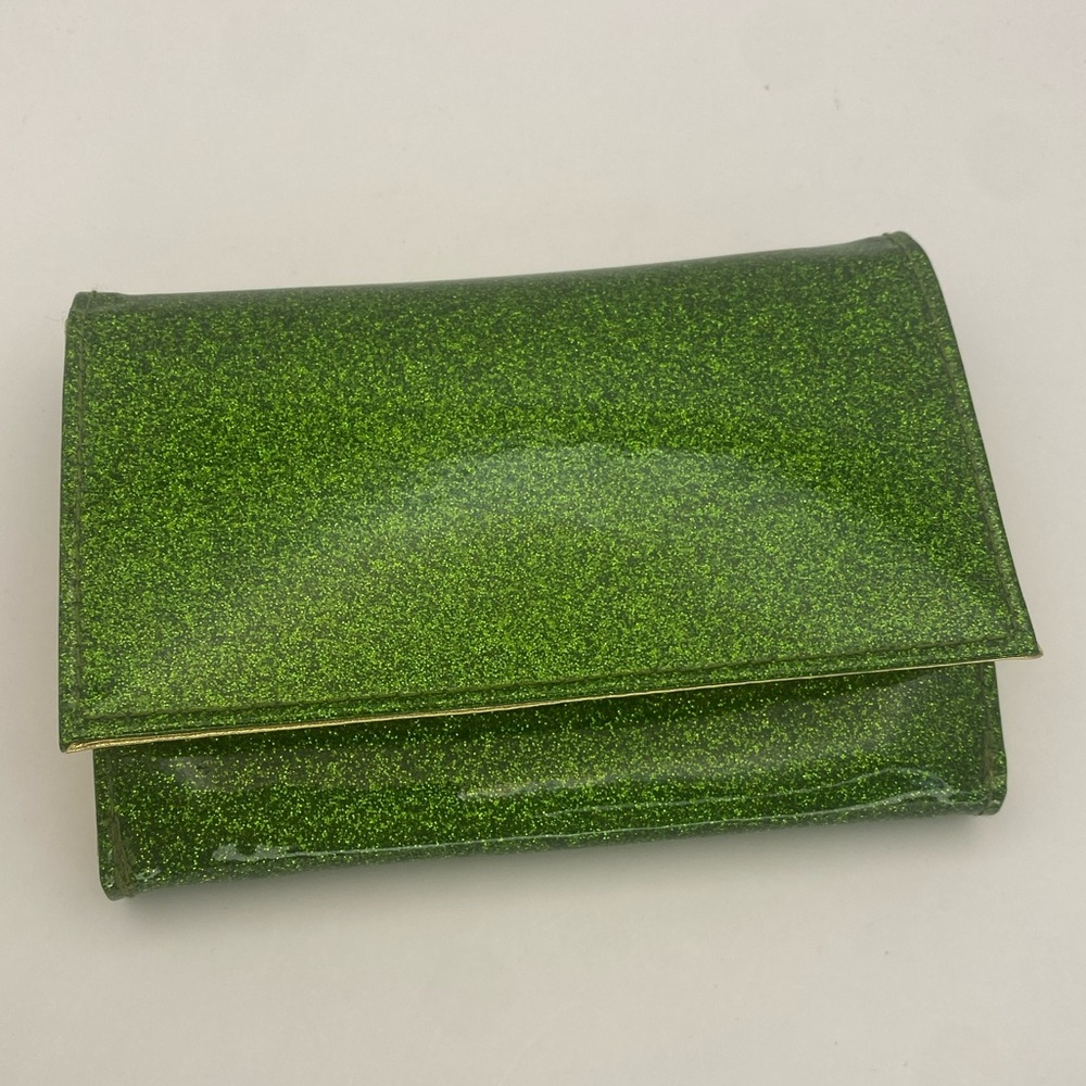Kirks Folly Green Glitter & Gold Wallet